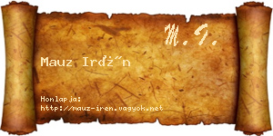 Mauz Irén névjegykártya